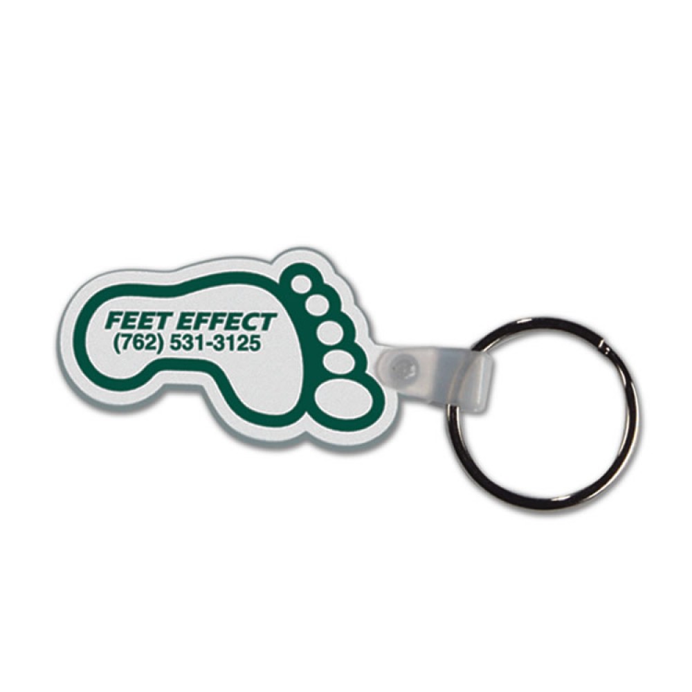 Custom Logo Foot Soft die cut shape key tag. Keychain Shapes CLK2840